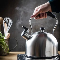 CZAJNIK 2,5L Z GWIZDKIEM KINGHOFF KH-1859 SREBRNY