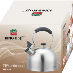 CZAJNIK 2,5L Z GWIZDKIEM KINGHOFF KH-1859 SREBRNY