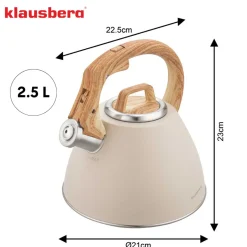 CZAJNIK STALOWY Z GWIZDKIEM 2,5L KLAUSBERG KB-7954