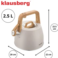 CZAJNIK STALOWY Z GWIZDKIEM 2,5L KLAUSBERG KB-7917