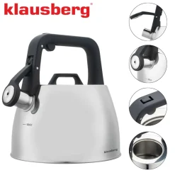 CZAJNIK STALOWY Z GWIZDKIEM 2,5L KLAUSBERG KB-7914