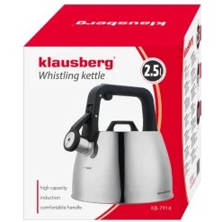 CZAJNIK STALOWY Z GWIZDKIEM 2,5L KLAUSBERG KB-7914