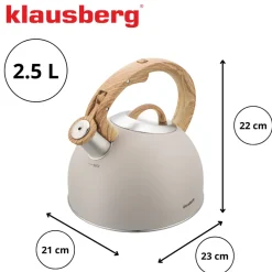 CZAJNIK STALOWY Z GWIZDKIEM 2,5L KLAUSBERG KB-7913