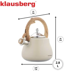 CZAJNIK STALOWY Z GWIZDKIEM 2,8L KLAUSBERG KB-7919