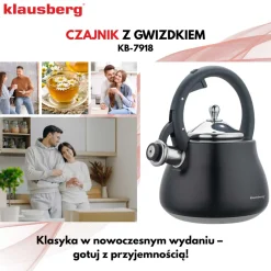 CZAJNIK STALOWY Z GWIZDKIEM 2,8L KLAUSBERG KB-7918