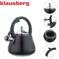 CZAJNIK STALOWY Z GWIZDKIEM 2,8L KLAUSBERG KB-7918