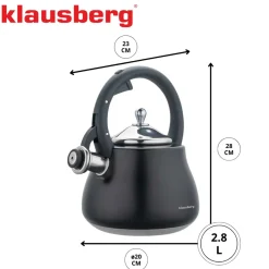 CZAJNIK STALOWY Z GWIZDKIEM 2,8L KLAUSBERG KB-7918