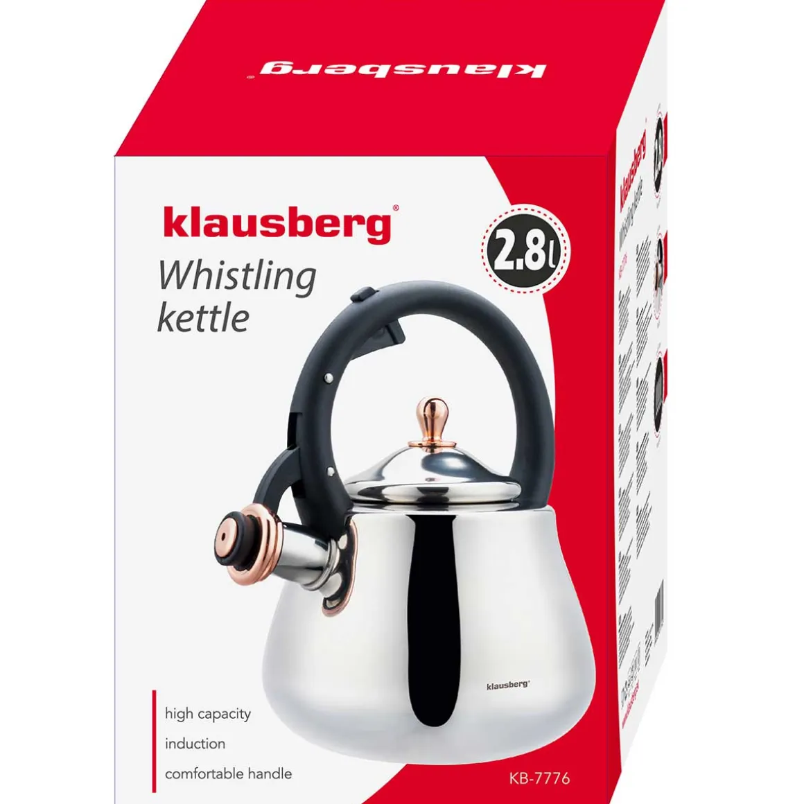 CZAJNIK STALOWY Z GWIZDKIEM 2,8L KLAUSBERG KB-7776