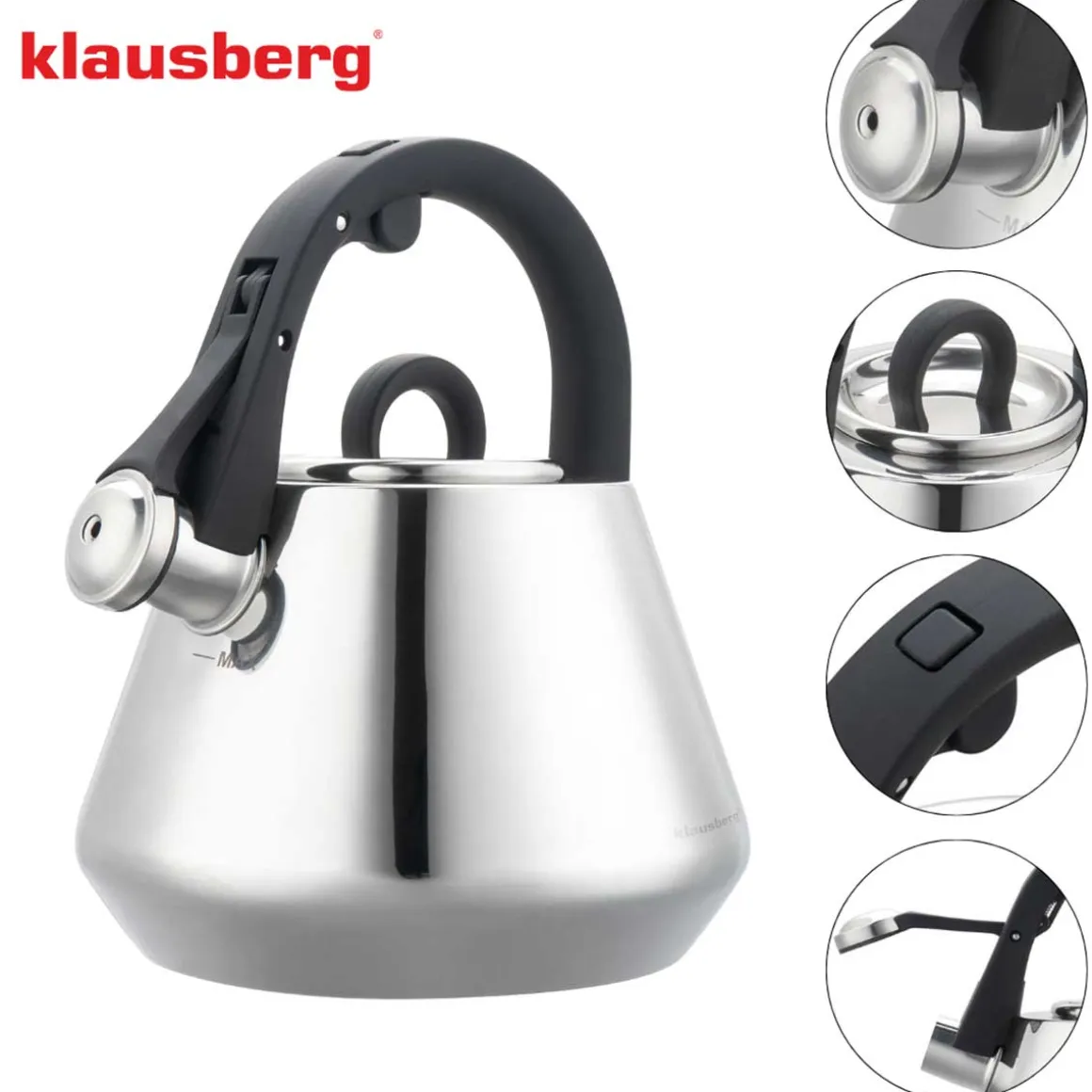 CZAJNIK STALOWY Z GWIZDKIEM 2,5L KLAUSBERG KB-7947
