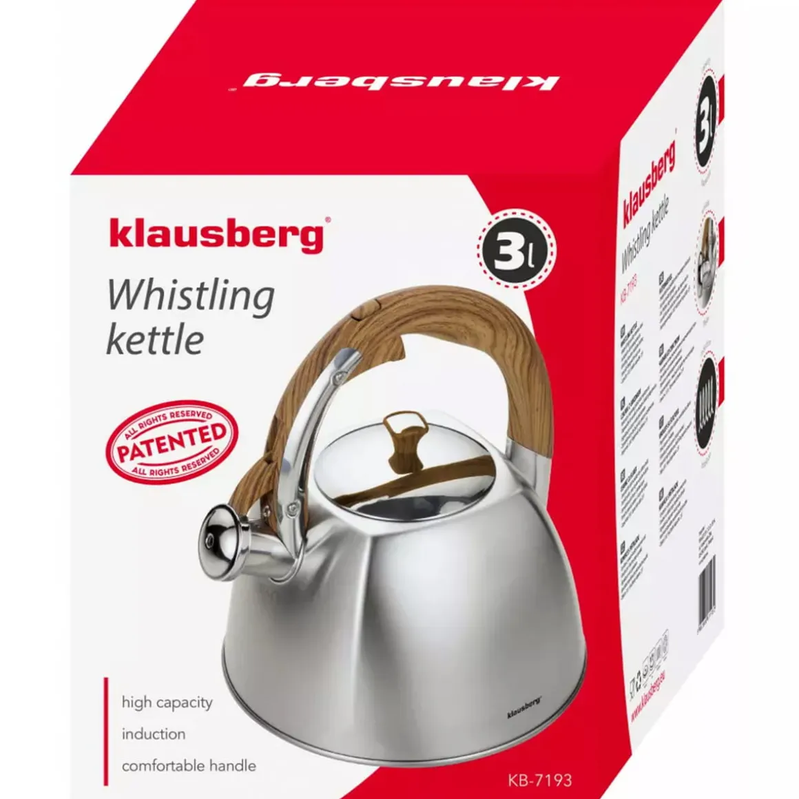 CZAJNIK Z GWIZDKIEM KLAUSBERG 3L KB-7193