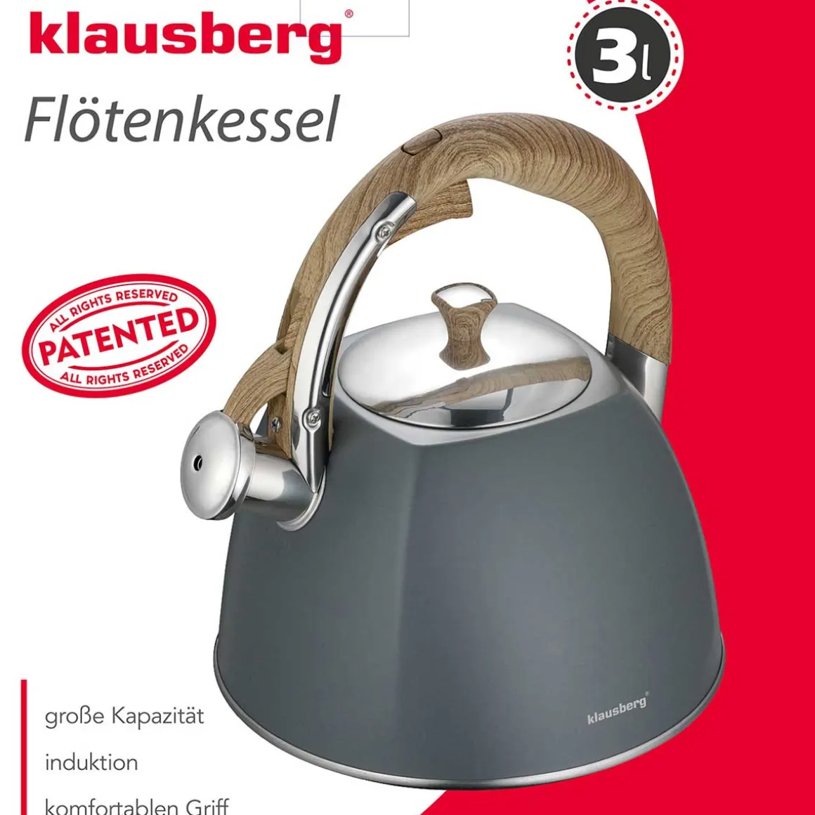 CZAJNIK Z GWIZDKIEM KLAUSBERG 3L KB-7501
