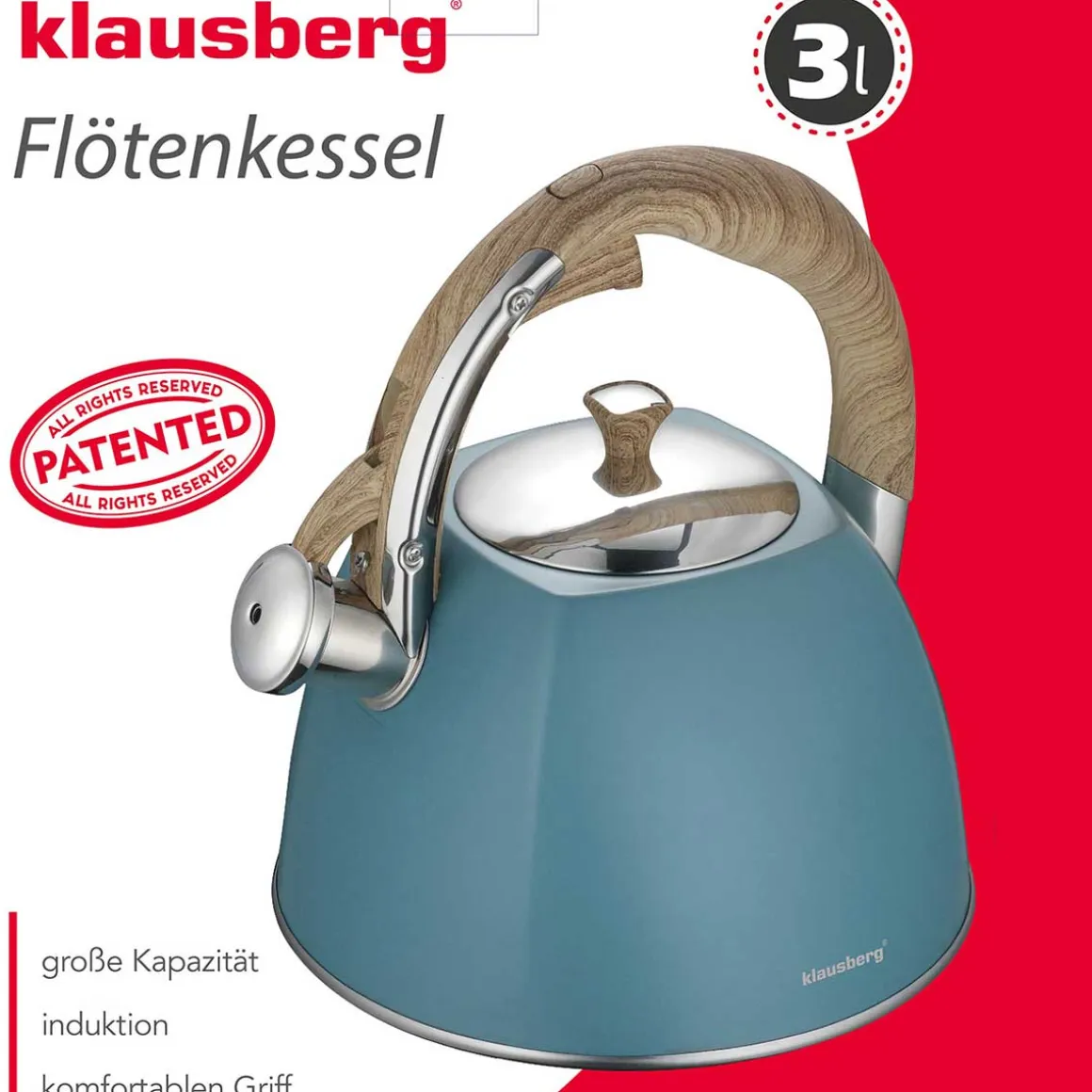 CZAJNIK Z GWIZDKIEM KLAUSBERG 3L KB-7499