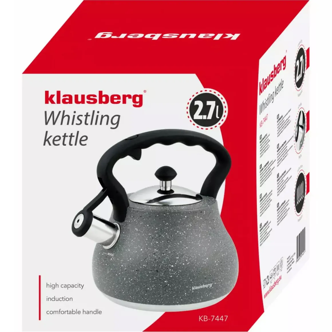 CZAJNIK Z GWIZDKIEM KLAUSBERG 2,7L KB-7447