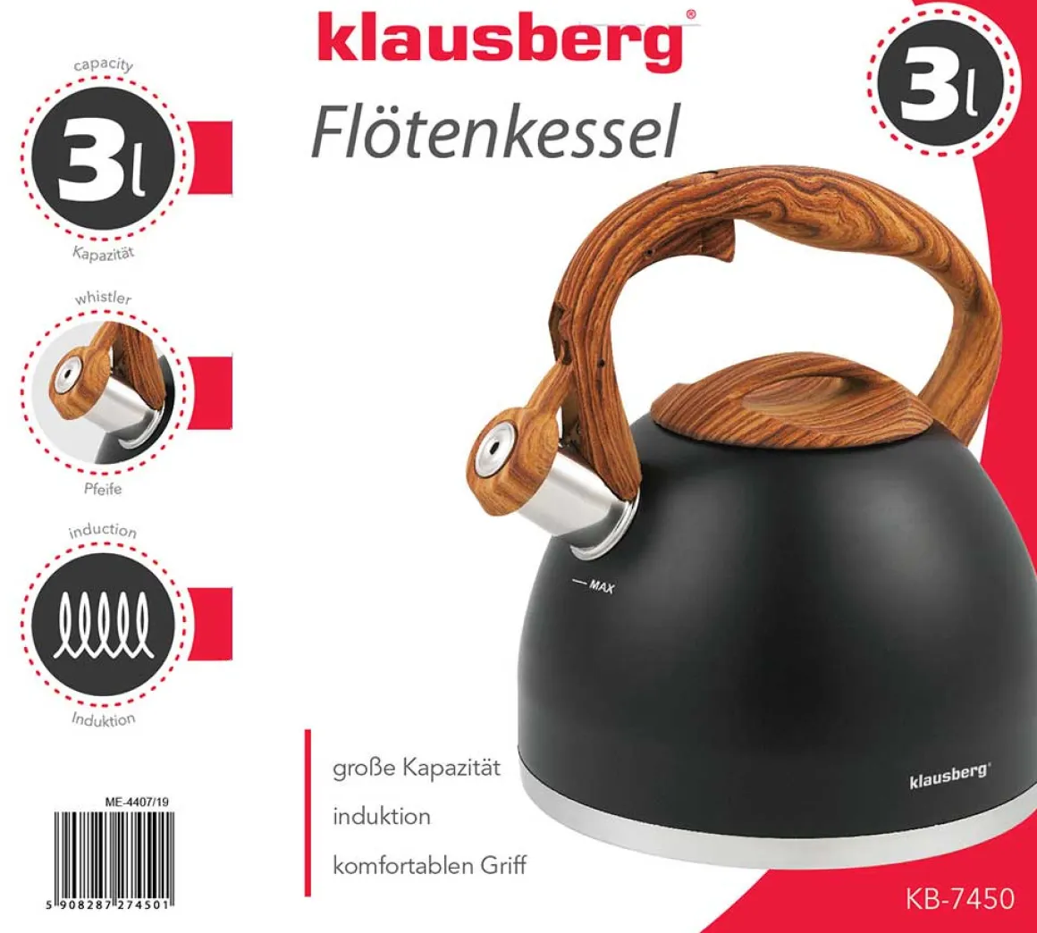CZAJNIK Z GWIZDKIEM KLAUSBERG 3L KB-7450