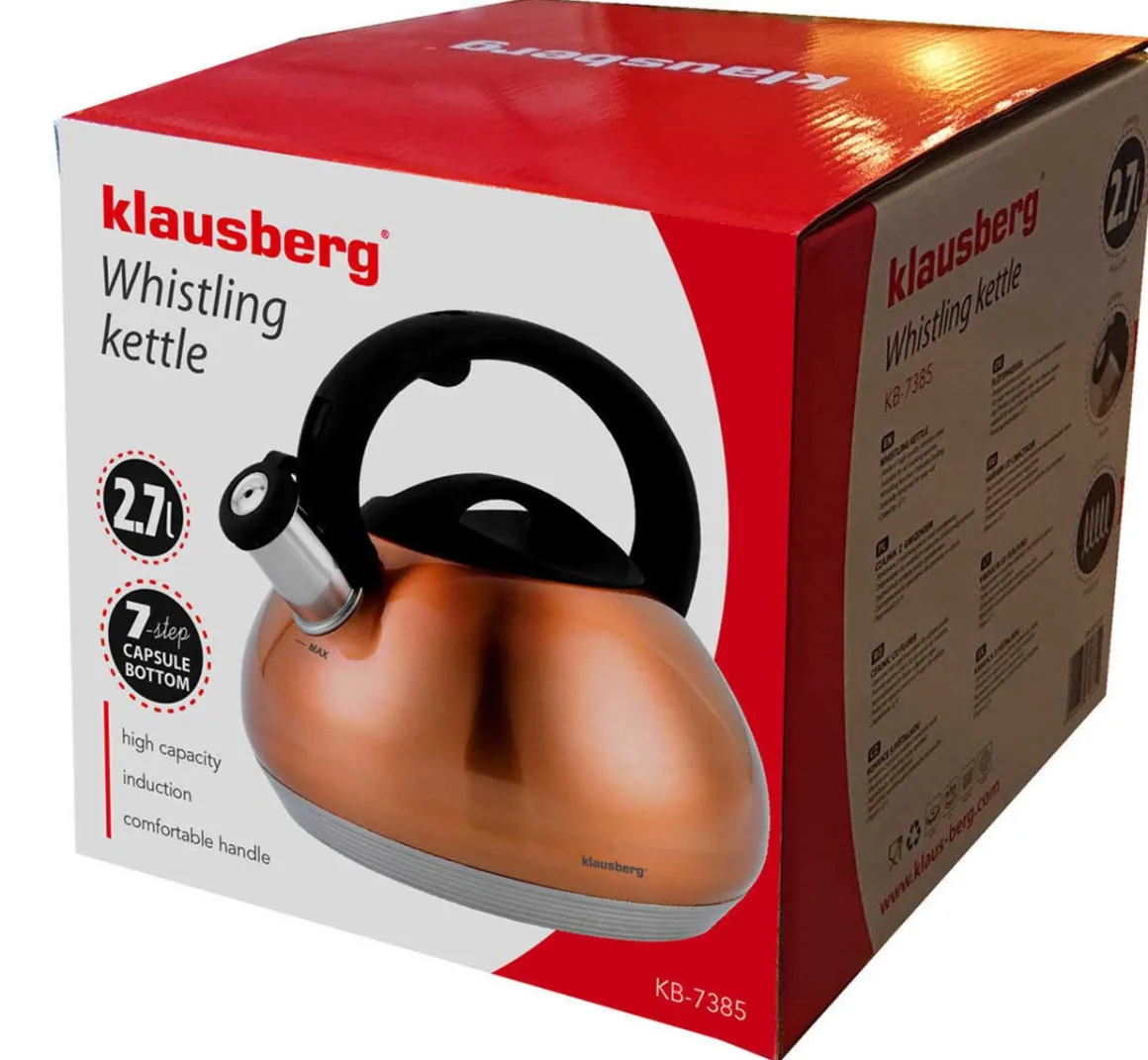 CZAJNIK Z GWIZDKIEM KLAUSBERG 2,7L KB-7385