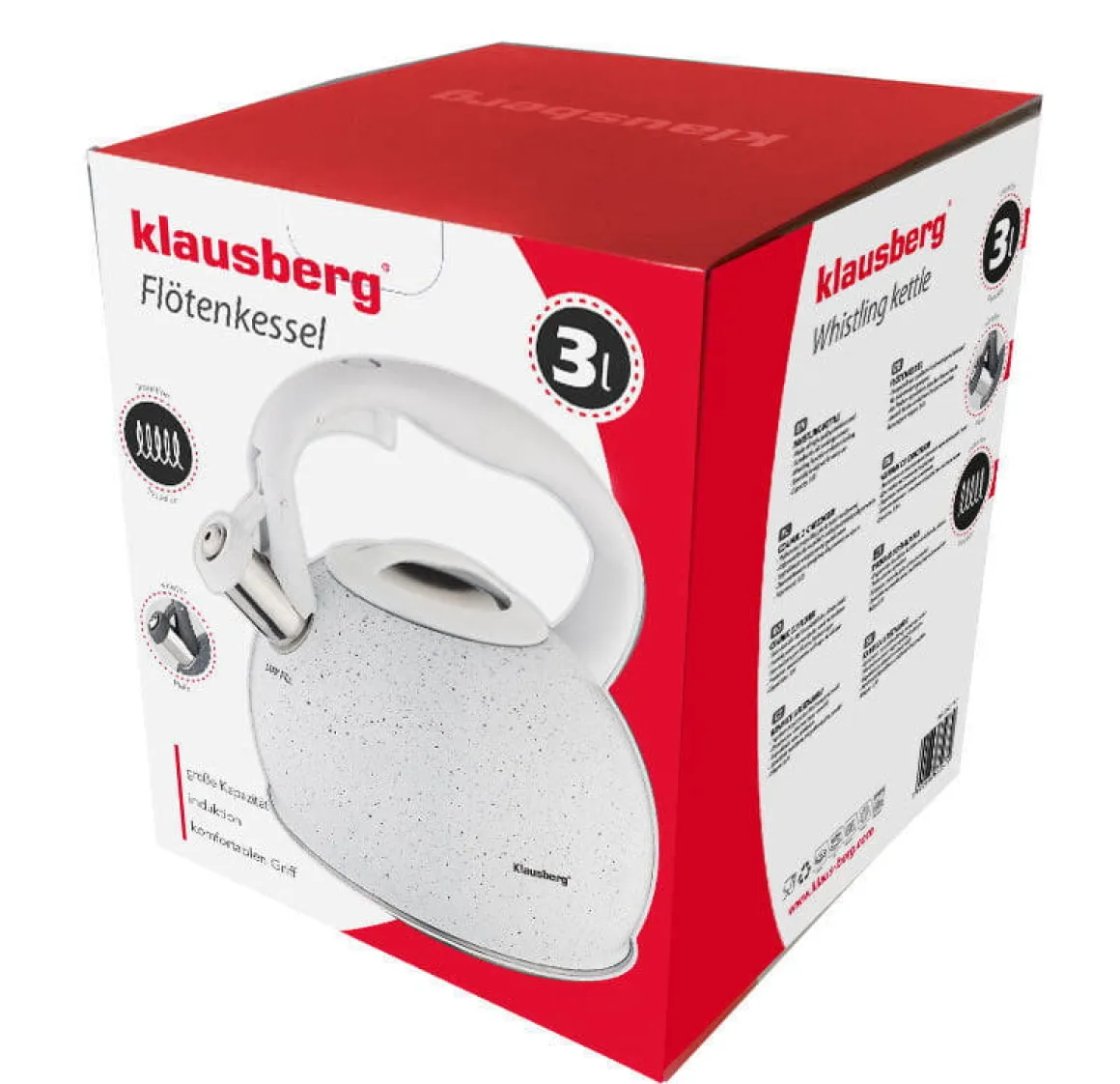CZAJNIK Z GWIZDKIEM 3L KLAUSBERG KB-7265 MARBLE