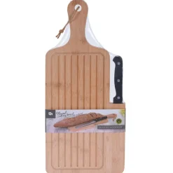 DESKA BAMBUSOWA DO KROJENIA PIECZYWA Z NOŻEM 45x20