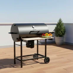 DUŻY GRILL WĘGLOWY NA KÓŁKACH Z PÓŁKAMI KLAUSBERG KB-9033