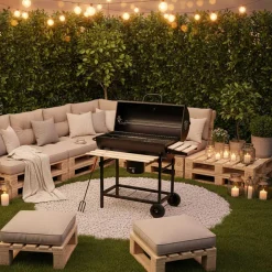 DUŻY GRILL WĘGLOWY NA KÓŁKACH Z PÓŁKAMI KLAUSBERG KB-9033