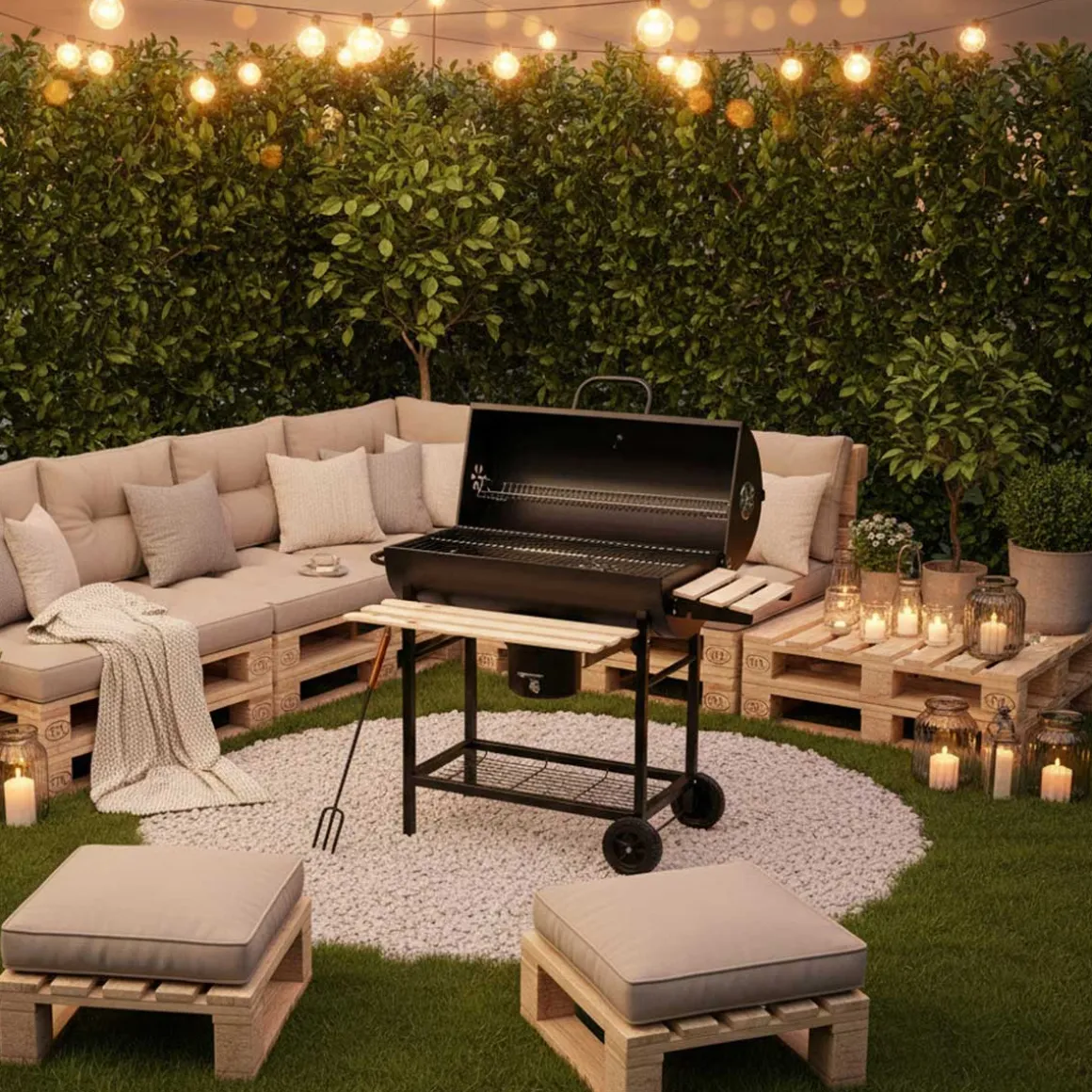 DUŻY GRILL WĘGLOWY NA KÓŁKACH Z PÓŁKAMI KLAUSBERG KB-9033