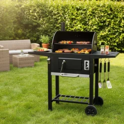 DUŻY GRILL WĘGLOWY Z PÓŁKAMI I TERMOMETREM KLAUSBERG KB-9034
