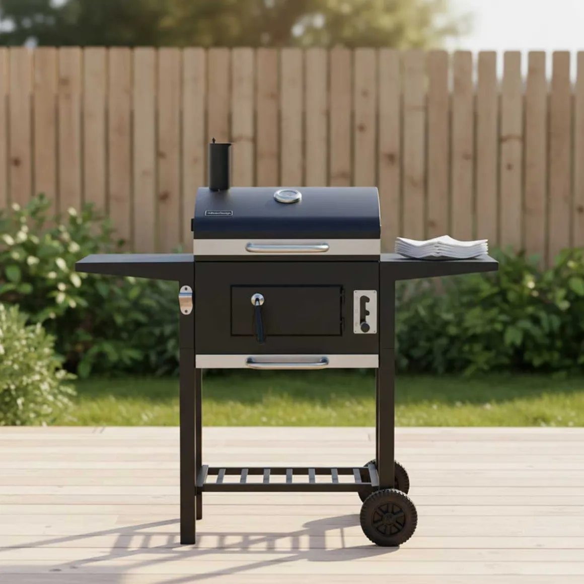 DUŻY GRILL WĘGLOWY Z PÓŁKAMI I TERMOMETREM KLAUSBERG KB-9034