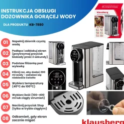 DYSPENSER DOZOWNIK GORĄCEJ WODY 2,7L KLAUSBERG KB-7880