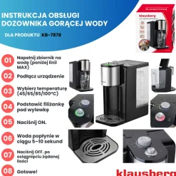 DYSPENSER DOZOWNIK GORĄCEJ WODY 2,2L KLAUSBERG KB-7878