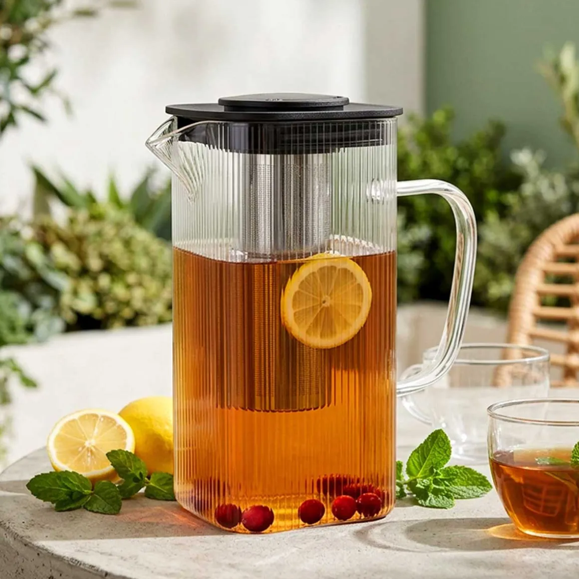 DZBANEK SZKLANY 1,5L Z ZAPARZACZEM DO HERBATY ZIÓŁ 259756