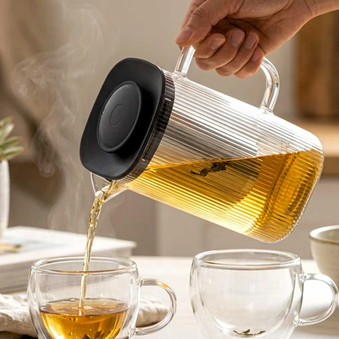 DZBANEK SZKLANY 1,5L Z ZAPARZACZEM DO HERBATY ZIÓŁ 259756
