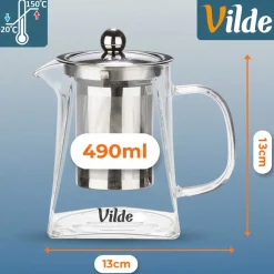 DZBANEK SZKLANY 490ml Z ZAPARZACZEM DO HERBATY ZIÓŁ 259411