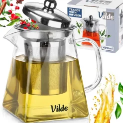 DZBANEK SZKLANY 490ml Z ZAPARZACZEM DO HERBATY ZIÓŁ 259411