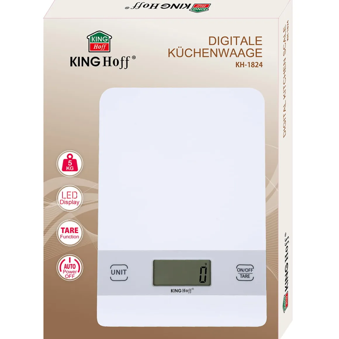 ELEKTRONICZNA WAGA KUCHENNA KINGHOFF KH-1824