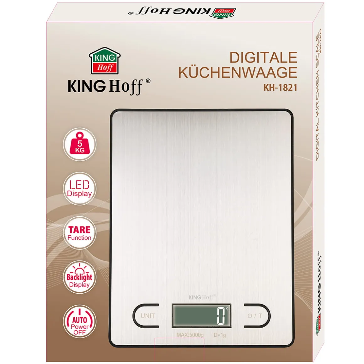 ELEKTRONICZNA WAGA KUCHENNA KINGHOFF KH-1821