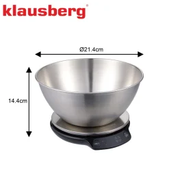 ELEKTRONICZNA WAGA KUCHENNA 5kg/1.8l KLAUSBERG KB-7939 Bluetooth