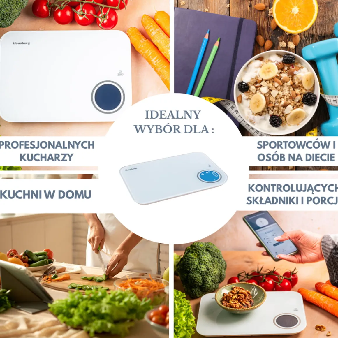ELEKTRONICZNA WAGA KUCHENNA 5kg KLAUSBERG KB-7938 Bluetooth