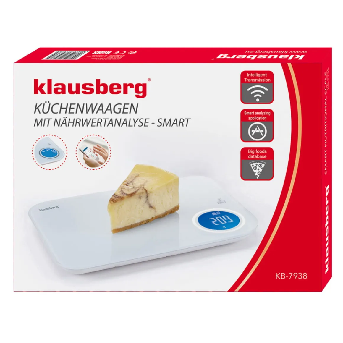 ELEKTRONICZNA WAGA KUCHENNA 5kg KLAUSBERG KB-7938 Bluetooth