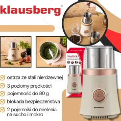 ELEKTRYCZNY MŁYNEK DO KAWY PRZYPRAW OWOCÓW KLAUSBERG KB-7993