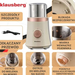 ELEKTRYCZNY MŁYNEK DO KAWY PRZYPRAW OWOCÓW KLAUSBERG KB-7993