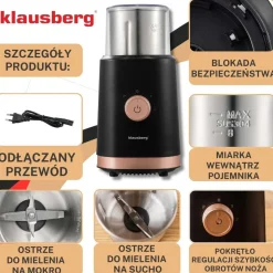 ELEKTRYCZNY MŁYNEK DO KAWY PRZYPRAW OWOCÓW KLAUSBERG KB-7992
