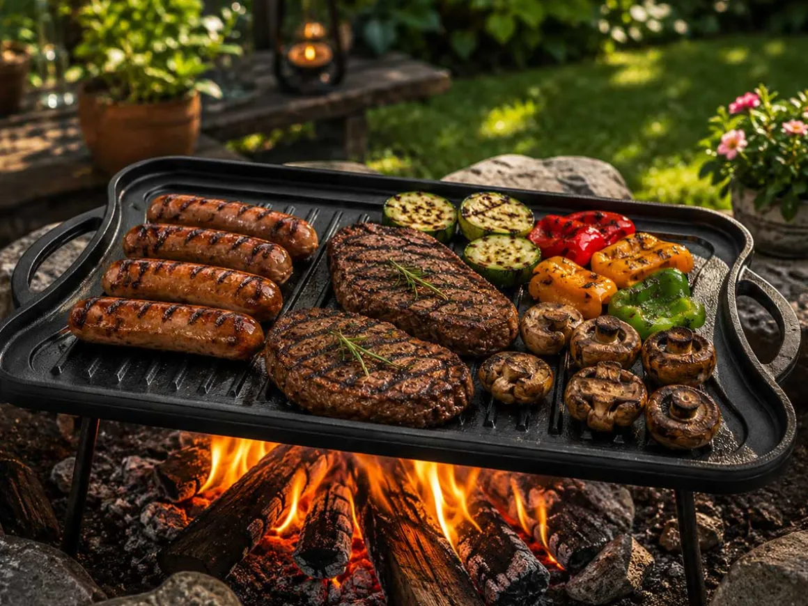 ŻELIWNA DWUSTRONNA PŁYTA GRILLOWA 42 x 26cm 2569