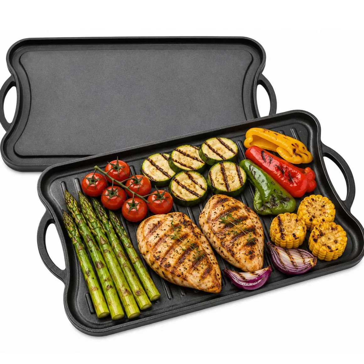 ŻELIWNA DWUSTRONNA PŁYTA GRILLOWA 42 x 26cm 2569