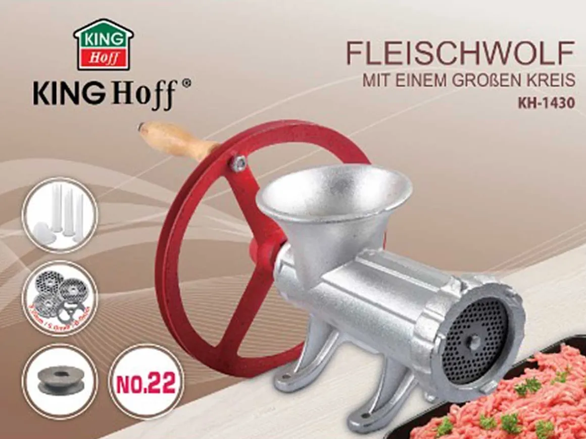 ŻELIWNA MASZYNKA #22 DO MIELENIA MIĘSA KINGHOFF KH-1430