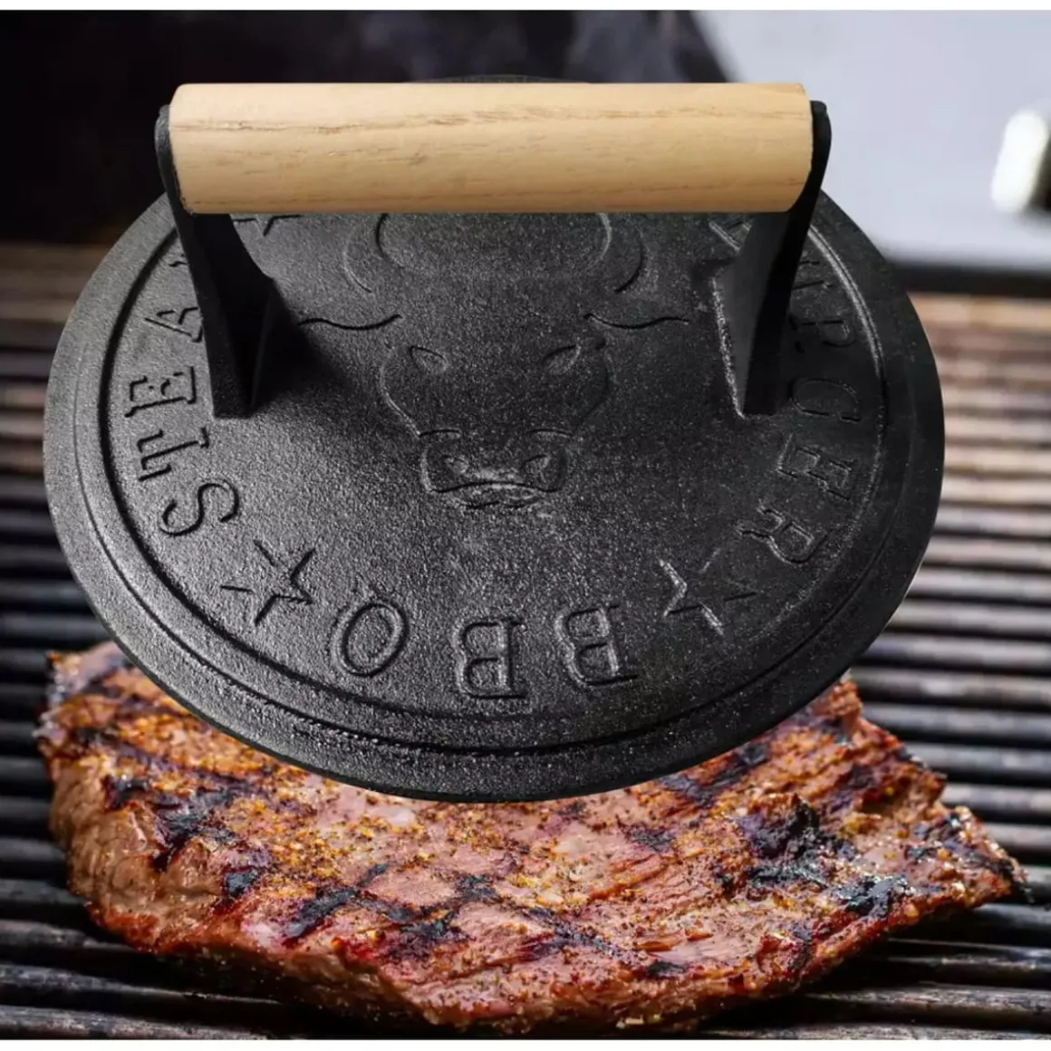 ŻELIWNA PRASKA 22cm DO BURGERÓW STEKÓW KINGHOFF KH-1760