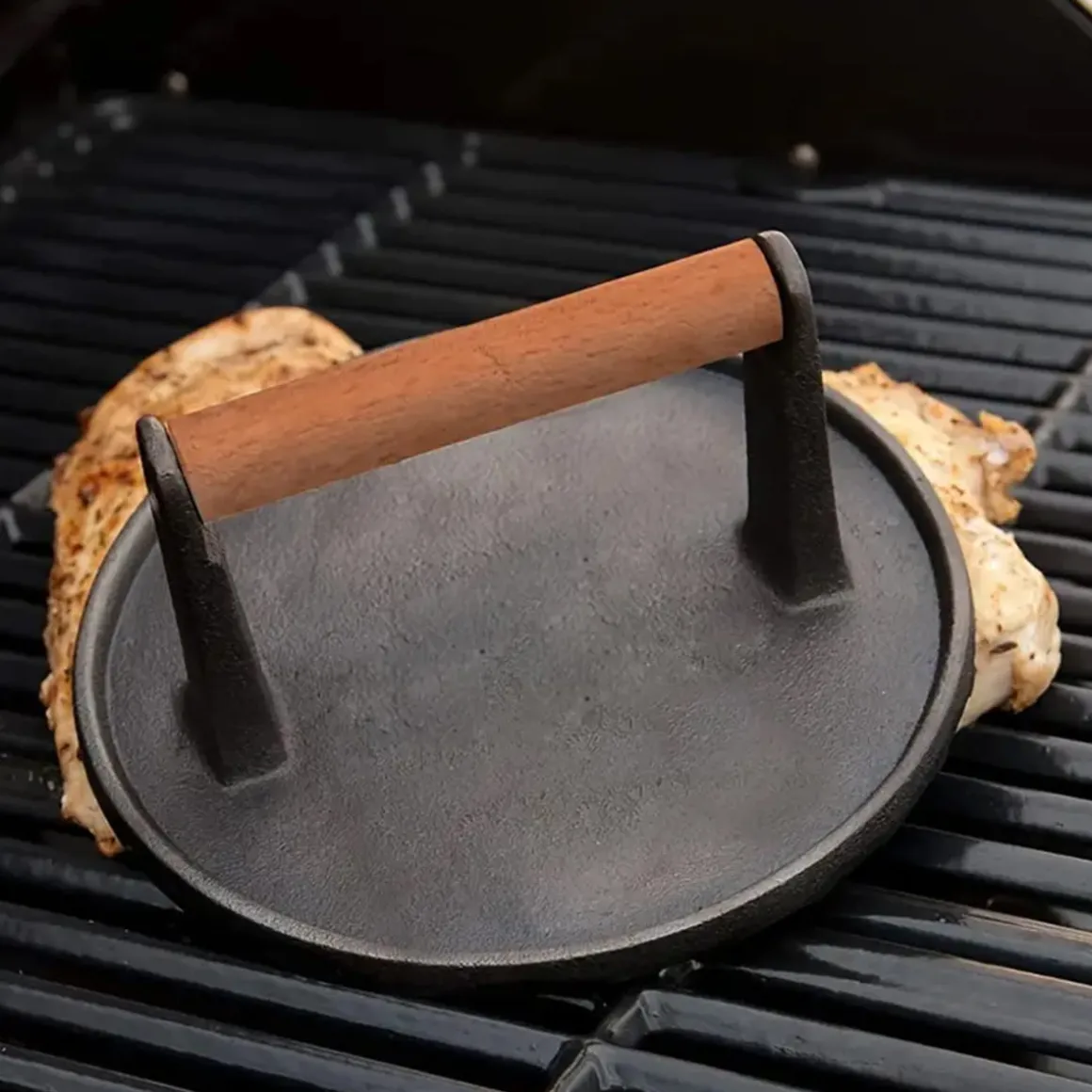 ŻELIWNA PRASKA DO GRILLOWANIA BURGERÓW STEKÓW MIĘSA 2661