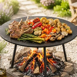 ŻELIWNA PŁYTA GRILLOWA NA NÓŻKACH Ø 45 cm DO OGNISKA PALENISKA 7772