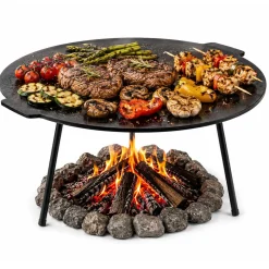 ŻELIWNA PŁYTA GRILLOWA NA NÓŻKACH Ø 45 cm DO OGNISKA PALENISKA 7772