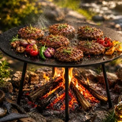 ŻELIWNA PŁYTA GRILLOWA NA NÓŻKACH Ø 45 cm DO OGNISKA PALENISKA 7772