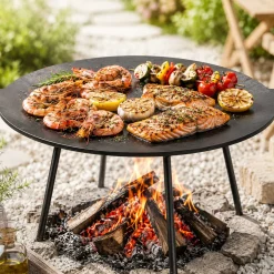 ŻELIWNA PŁYTA GRILLOWA NA NÓŻKACH Ø 45 cm DO OGNISKA PALENISKA 7772