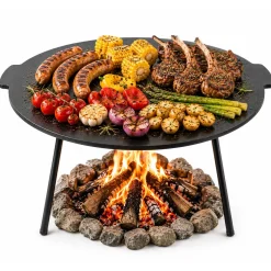 ŻELIWNA PŁYTA GRILLOWA NA NÓŻKACH Ø 45 cm DO OGNISKA PALENISKA 7772